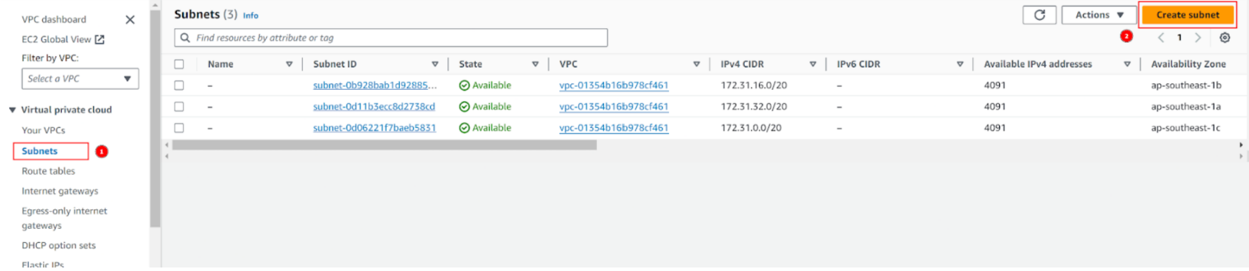 Create subnet