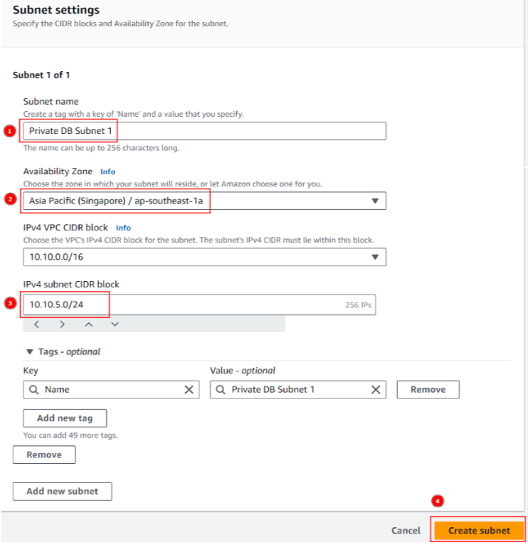 Subnet created