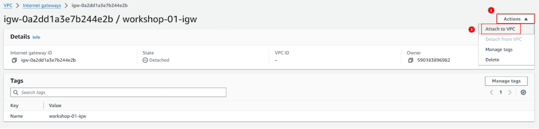 Create internet gateway