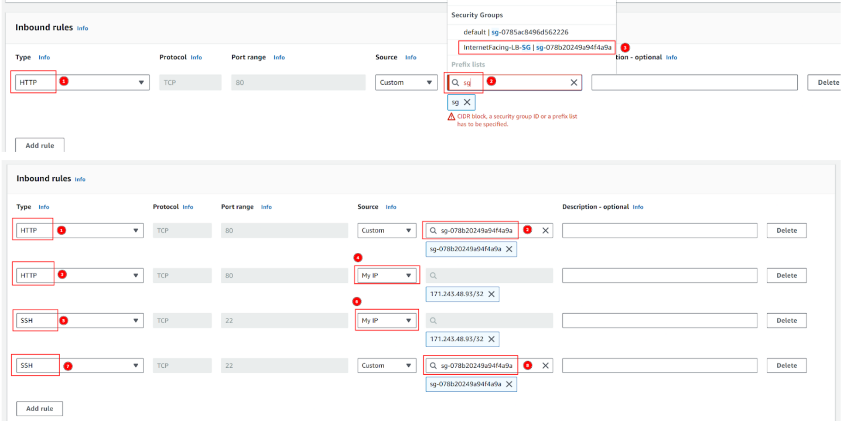 Create security group