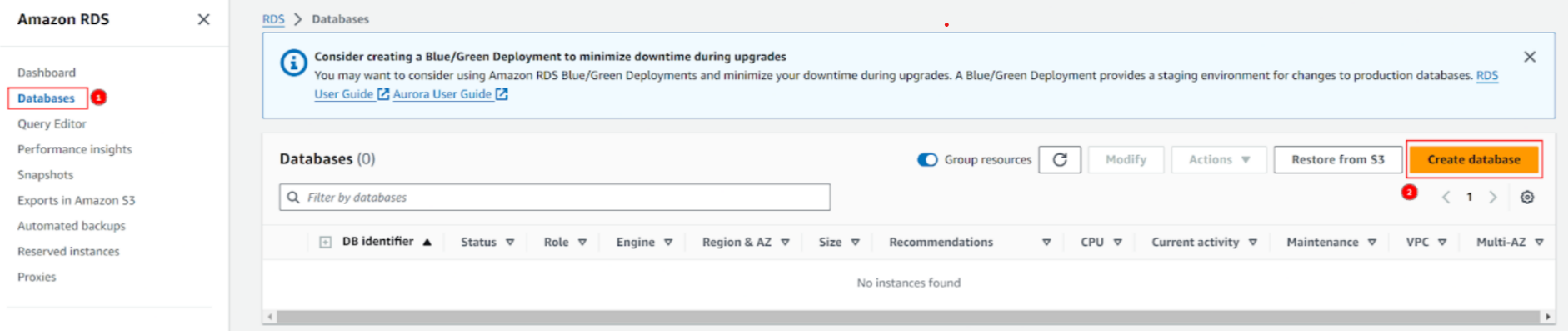 create db instance