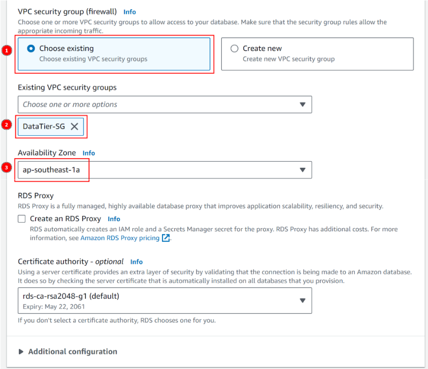 create db instance