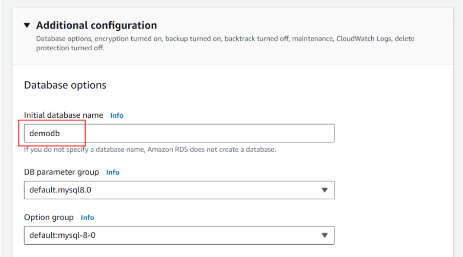 create db instance