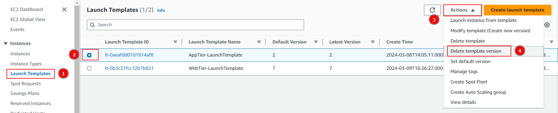 Launch template